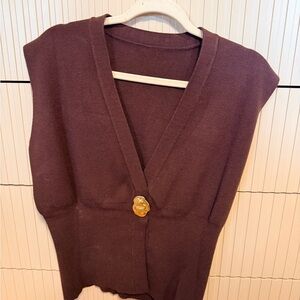 NWT Commense Chocolate Brown Knit Cardigan